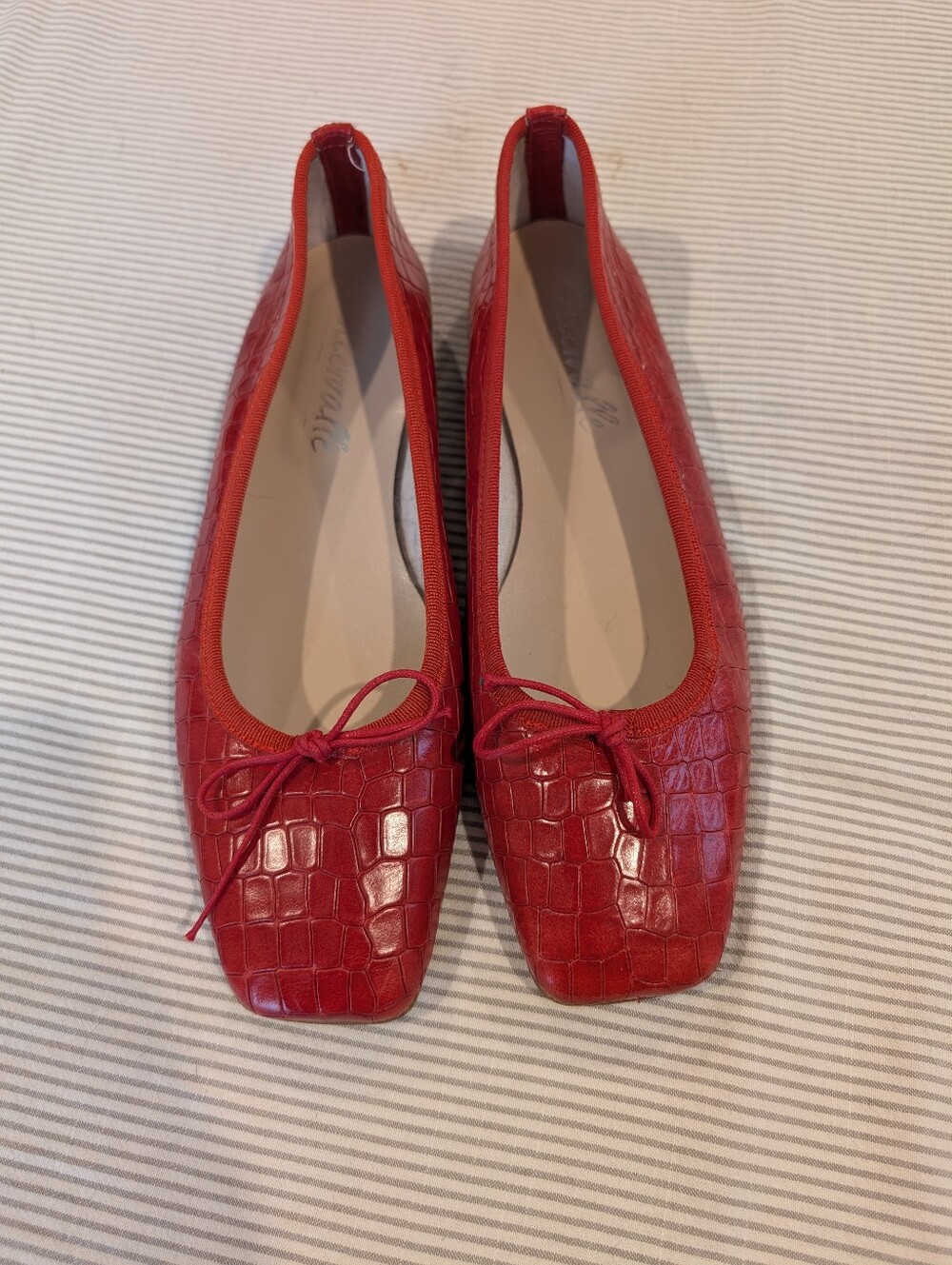 L'intervalle Red Croc Ballet Flats Leather Size 39 (8-8.5 US)